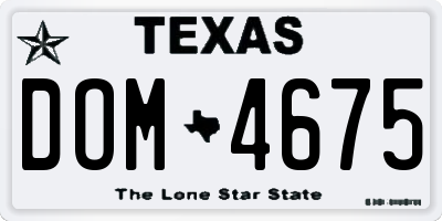 TX license plate DOM4675