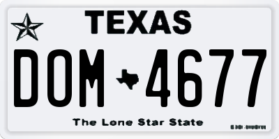 TX license plate DOM4677