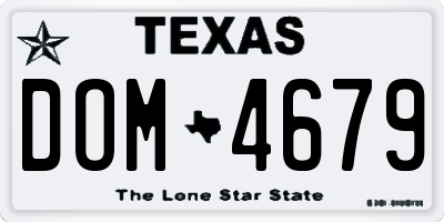 TX license plate DOM4679