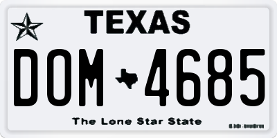 TX license plate DOM4685