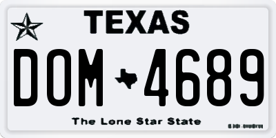 TX license plate DOM4689