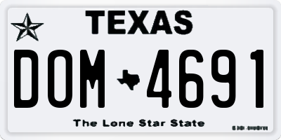 TX license plate DOM4691
