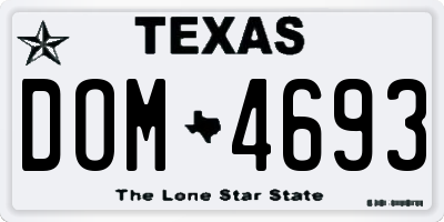TX license plate DOM4693