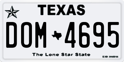 TX license plate DOM4695