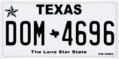 TX license plate DOM4696