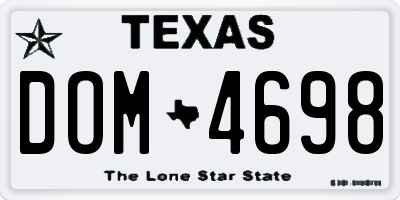 TX license plate DOM4698