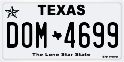 TX license plate DOM4699