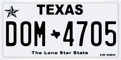 TX license plate DOM4705