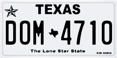 TX license plate DOM4710