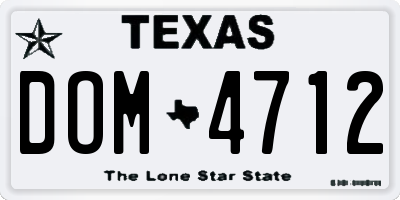 TX license plate DOM4712