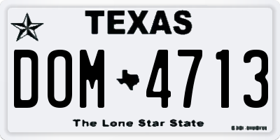 TX license plate DOM4713