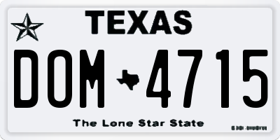 TX license plate DOM4715