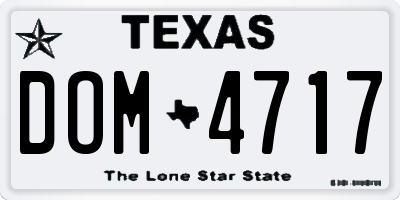 TX license plate DOM4717