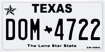 TX license plate DOM4722