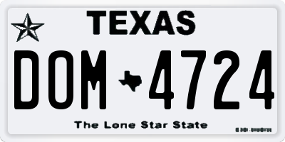 TX license plate DOM4724
