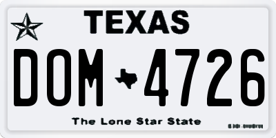 TX license plate DOM4726