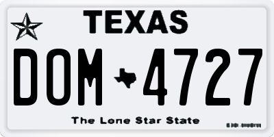 TX license plate DOM4727
