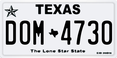 TX license plate DOM4730