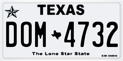 TX license plate DOM4732