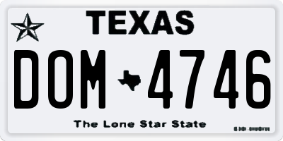 TX license plate DOM4746