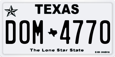 TX license plate DOM4770