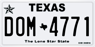 TX license plate DOM4771