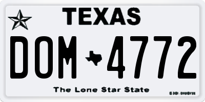 TX license plate DOM4772