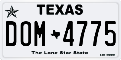 TX license plate DOM4775
