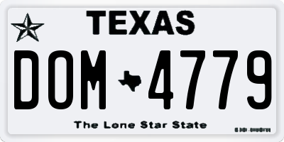 TX license plate DOM4779