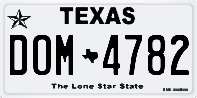 TX license plate DOM4782