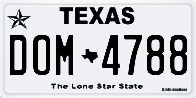 TX license plate DOM4788