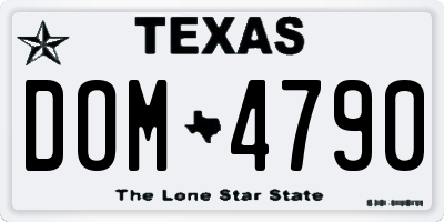 TX license plate DOM4790