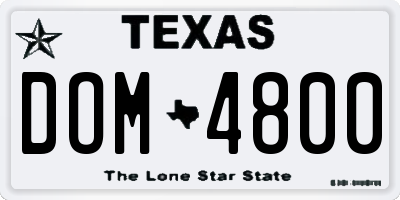 TX license plate DOM4800