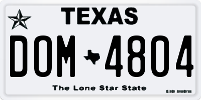 TX license plate DOM4804