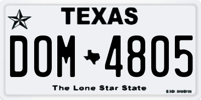 TX license plate DOM4805