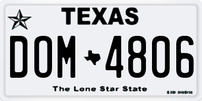 TX license plate DOM4806