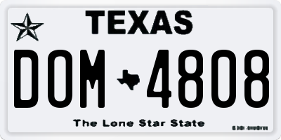 TX license plate DOM4808