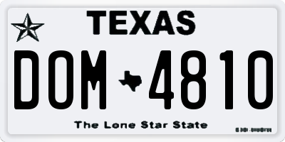 TX license plate DOM4810