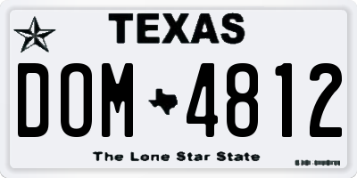 TX license plate DOM4812