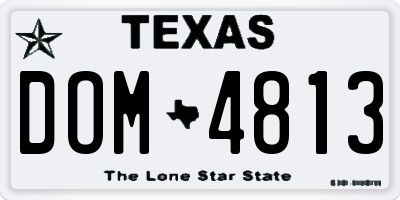 TX license plate DOM4813