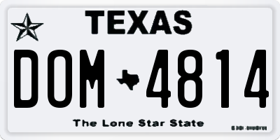 TX license plate DOM4814