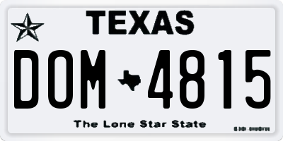 TX license plate DOM4815
