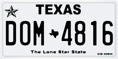 TX license plate DOM4816