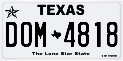 TX license plate DOM4818