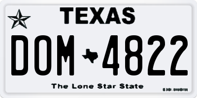 TX license plate DOM4822