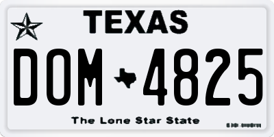 TX license plate DOM4825