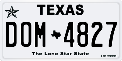 TX license plate DOM4827