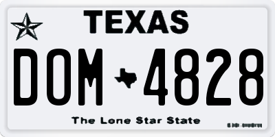 TX license plate DOM4828