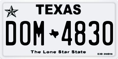 TX license plate DOM4830