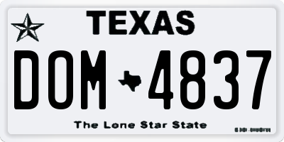TX license plate DOM4837